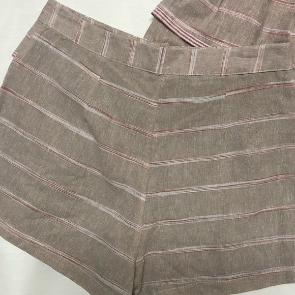 GB khaki and red stripe linen peplum top short set - Picture 5 of 5